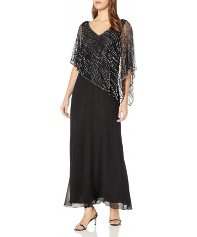 Women's Petite Pop Over Long Dresshandmade Beaded Dress Black/Gun $29.15 Dresses