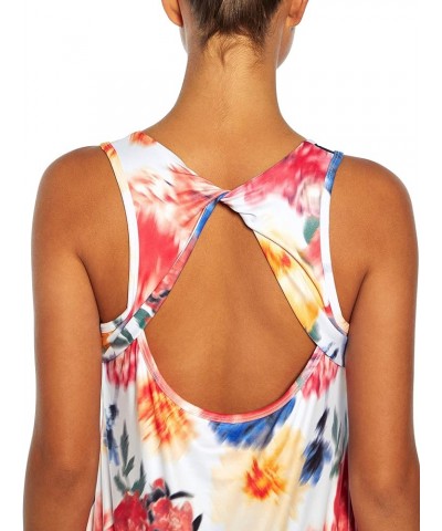 Women's Back Twist Tank Top Ocean Wave Blurred Flora $8.76 Tanks