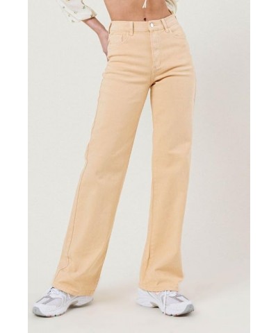 Women's High Waisted Wide Cut Straight Leg Jeans Nude $40.80 Jeans