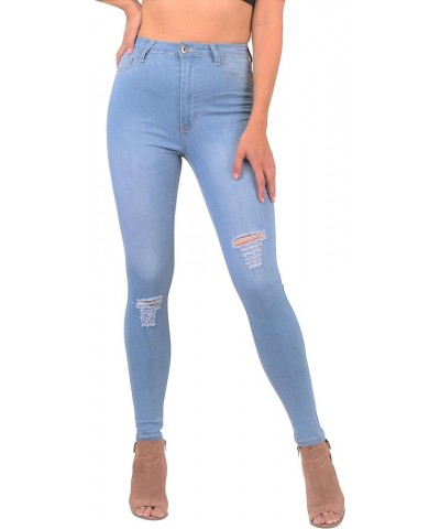 FASHION LOVER High Waisted Women Petite-Plus Size (1XL-4XL) Stretch Colored Jeans Pants Light Denim $17.86 Jeans