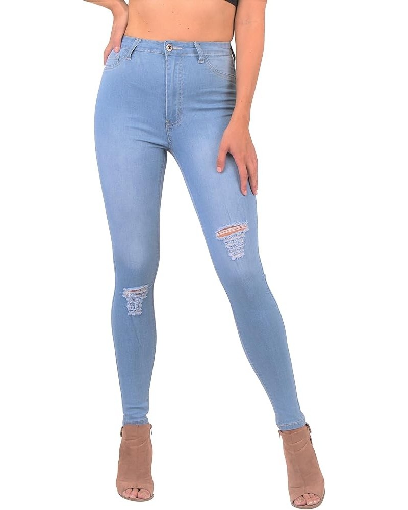 FASHION LOVER High Waisted Women Petite-Plus Size (1XL-4XL) Stretch Colored Jeans Pants Light Denim $17.86 Jeans