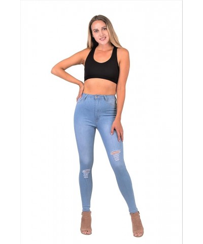 FASHION LOVER High Waisted Women Petite-Plus Size (1XL-4XL) Stretch Colored Jeans Pants Light Denim $17.86 Jeans