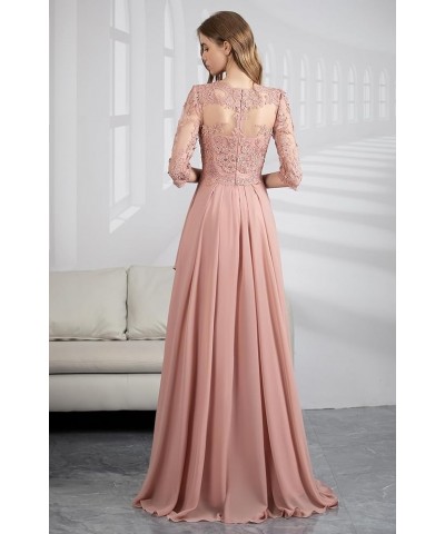 Long Mother of The Bride Dresses for Wedding with Sleeves Lace Appliques A-line Chiffon Formal Evening Gowns Purple $39.95 Dr...