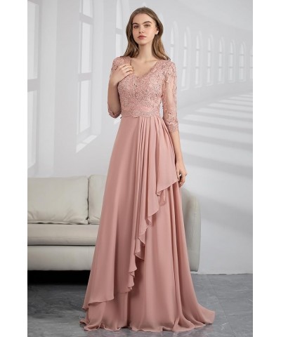 Long Mother of The Bride Dresses for Wedding with Sleeves Lace Appliques A-line Chiffon Formal Evening Gowns Purple $39.95 Dr...