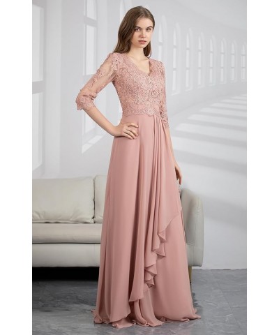 Long Mother of The Bride Dresses for Wedding with Sleeves Lace Appliques A-line Chiffon Formal Evening Gowns Purple $39.95 Dr...