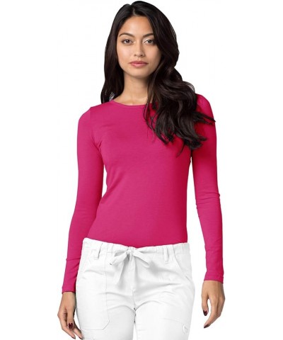 Adar Underscrubs for Women 3 Pack - Long Sleeve Underscrub Comfort Tee Fuchsia $20.07 Tops