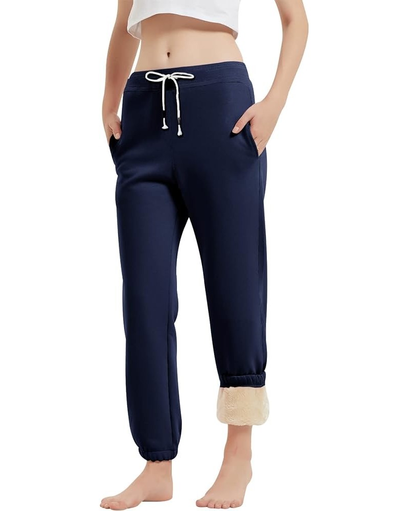 Women's Grey Cotton Straight Jogger Pants with Pockets Navy $15.75 Activewear