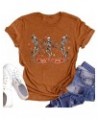 Dancing Skeleton Shirt for Women Happy Halloween T-Shirt Fall Skull Graphic Tees Tops Blouse Gift Brown4 $15.92 T-Shirts