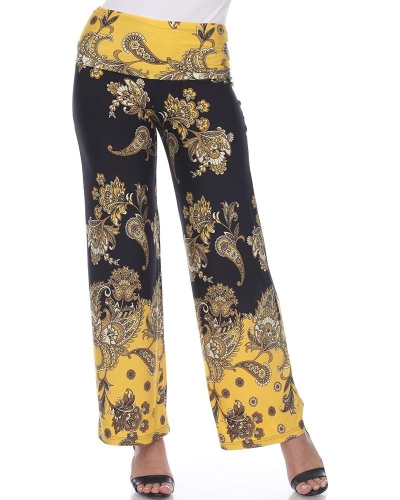 Floral Paisley Printed Palazzo Pants Black/Gold $17.62 Pants