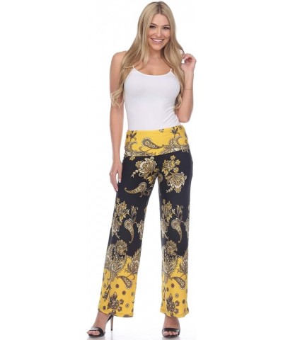 Floral Paisley Printed Palazzo Pants Black/Gold $17.62 Pants