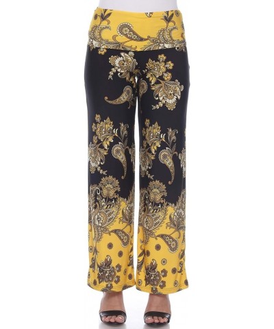 Floral Paisley Printed Palazzo Pants Black/Gold $17.62 Pants