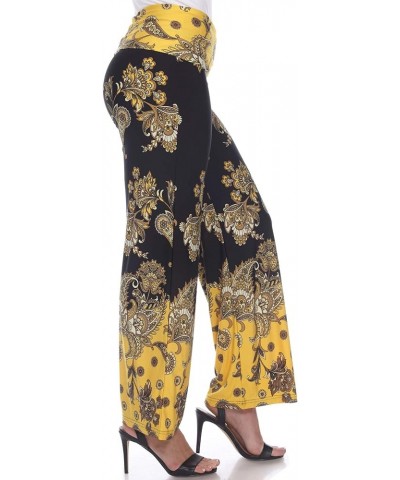 Floral Paisley Printed Palazzo Pants Black/Gold $17.62 Pants