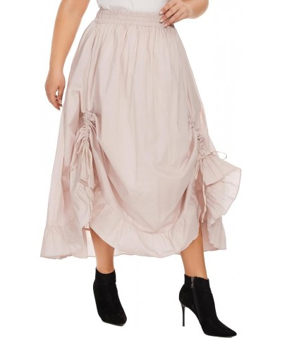 Women Cotton Boho Gypsy Long Maxi Victorian Renaissance Plus Size Flare Skirt 1X 2X 3X Oat $25.79 Skirts