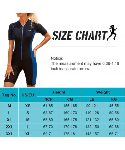 Women's Dive Skins Sun Protection Swimsuit Quick Dry Surfing Diving Suit for Summer 2023 XS-XL X-Small Shorty Blue $26.45 Swi...