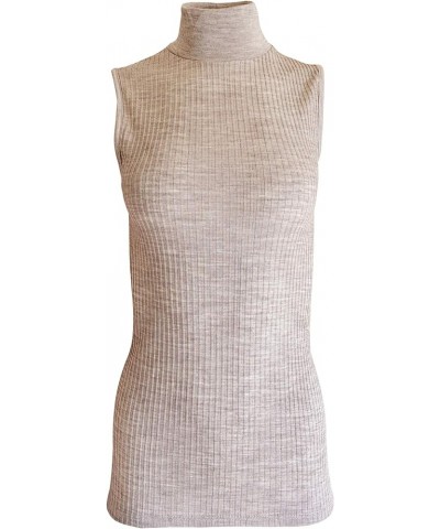 Exclusive Collections Merino Wool Blend Mock Neck Sleeveless Top. Proudly Made in Italy. Noce (Beige) $26.54 Sweaters