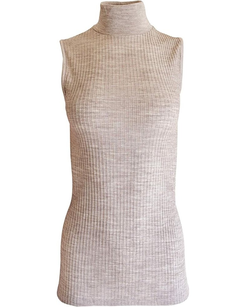 Exclusive Collections Merino Wool Blend Mock Neck Sleeveless Top. Proudly Made in Italy. Noce (Beige) $26.54 Sweaters