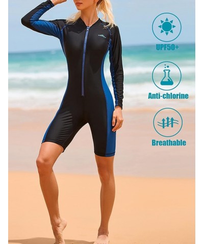 Women's Dive Skins Sun Protection Swimsuit Quick Dry Surfing Diving Suit for Summer 2023 XS-XL X-Small Shorty Blue $26.45 Swi...