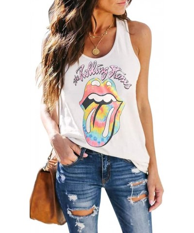 Womens Tank Tops Loose Fit Sleeveless Tops for Women Casual Summer Cute Graphic Shirts B01-white $11.79 Tanks