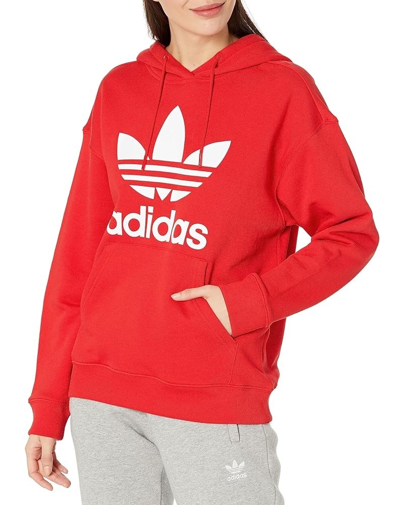 Women's Trefoil Hoodie Better Scarlet $22.82 Activewear