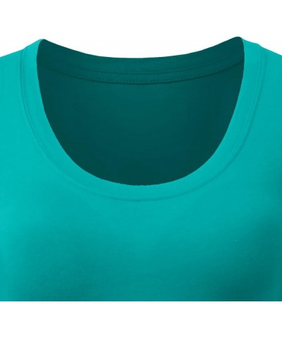 Womens Light Weight Basic Long Sleeve Round Scoop Neck Shirt S-3XL Newt79-green $7.19 T-Shirts