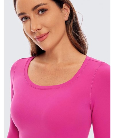 Butterluxe Long Sleeve Crop Tops for Women Slim Fit Workout Shirts Cropped Athletic Gym Top Hibiscus Purple $17.76 Activewear