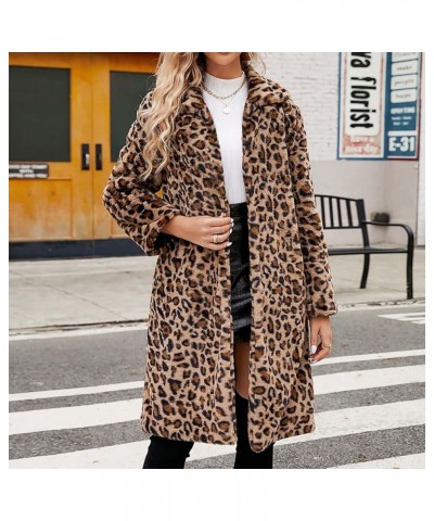 Womens Winter Coats Vintage Leopard Print Fleece Jacket Warm Faux Fur Outerwear Casual Open Front Long Sleeve Cardigan 05_bro...