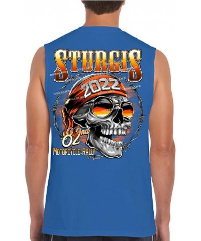 2022 Sturgis Motorcycle Rally 82nd Anniversary Stay Rad Muscle Shirt Royal Blue $11.96 Tops