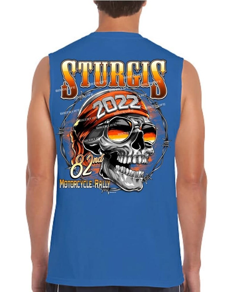 2022 Sturgis Motorcycle Rally 82nd Anniversary Stay Rad Muscle Shirt Royal Blue $11.96 Tops