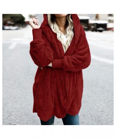 Winter Coats for Women 2023 Fleece Lined Sherpa Jacket Womens Long Sleeve Plus Size Zip Up Hoodie Clothes Outfits Win3-wine $...