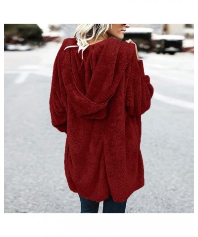 Winter Coats for Women 2023 Fleece Lined Sherpa Jacket Womens Long Sleeve Plus Size Zip Up Hoodie Clothes Outfits Win3-wine $...