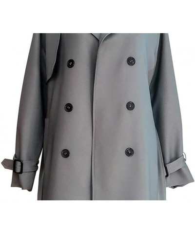 Women's Double Breasted Long Trench Coat, Long Lapel Collar Trench Coats, Open Front Cardigan Outwear Black $24.50 Coats