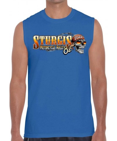 2022 Sturgis Motorcycle Rally 82nd Anniversary Stay Rad Muscle Shirt Royal Blue $11.96 Tops