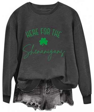 St Patricks Day Shirt Women Funny Shamrock Gnome Crewneck Sweatshirts Long Sleeve Tops Loose Casual Pullover Tunics Deals of ...