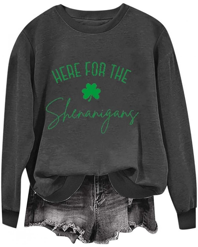 St Patricks Day Shirt Women Funny Shamrock Gnome Crewneck Sweatshirts Long Sleeve Tops Loose Casual Pullover Tunics Deals of ...