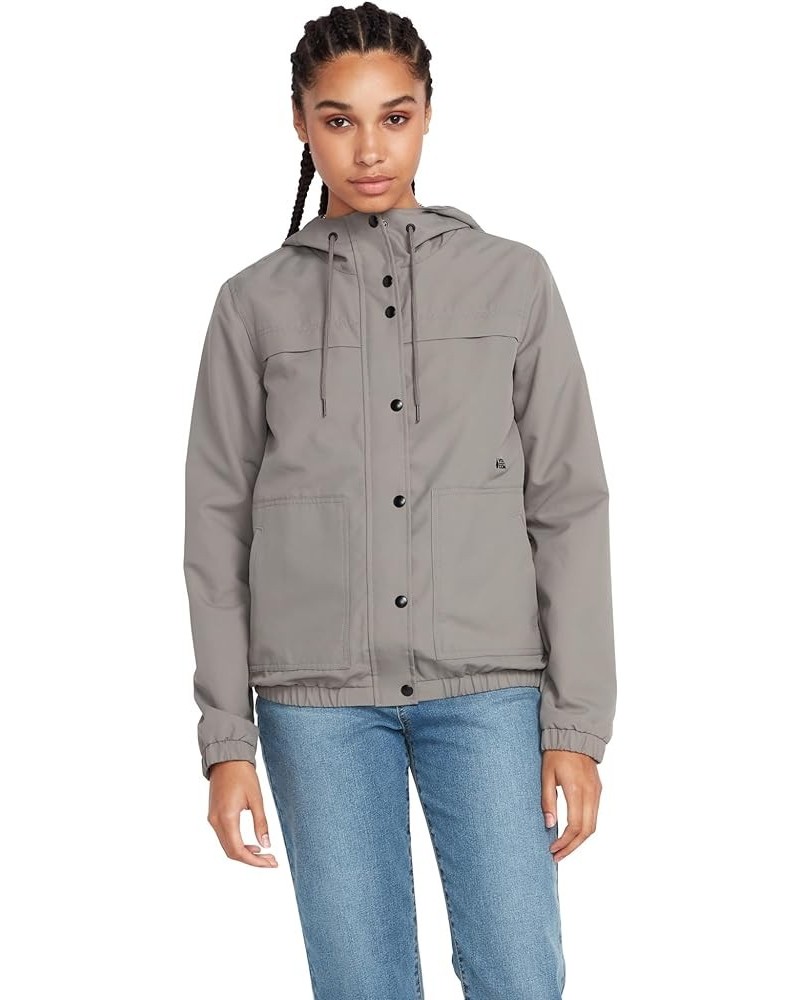 Women's Enemy Stone Hooded Zip Front Windbreaker Jacket (Regular & Plus Size) Gunmetal Grey $34.00 Jackets