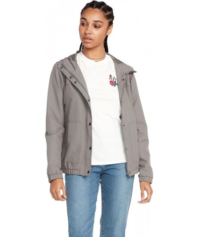 Women's Enemy Stone Hooded Zip Front Windbreaker Jacket (Regular & Plus Size) Gunmetal Grey $34.00 Jackets