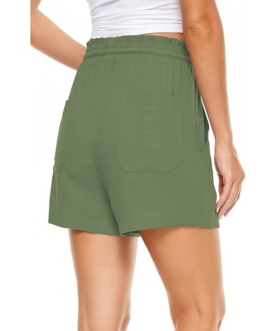 Summer Lounge Shorts for Women Fashion Linen Wide Leg Flowy Comfy Pants 3-green $19.79 Sleep & Lounge