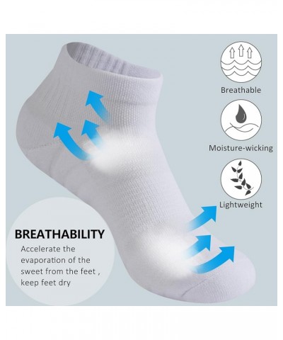 Running Socks Womens, Ankle Socks for Women Breathable Soft Socks for Hiking Cycling Travelling Whitex6 $13.19 Activewear