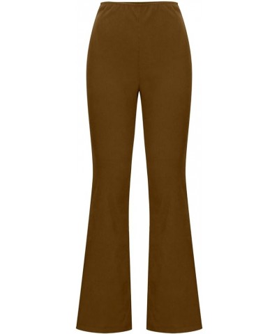 Women's Pants for Work Fall Trendy Corduroy Palazzo Pants Casual Business Long Trousers Stretchy Work Office Pants Brown 2 $9...