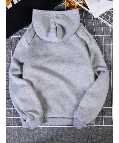 Women's Drawstring Hoodie Long Sleeve Heart Print Pullovers Sweatshirt Grey $15.36 Hoodies & Sweatshirts