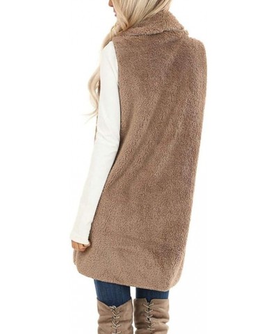 Women's Fleece Vest Casual Fuzzy Sleeveless Cozy Coats Lightweight Vest Winter Warm Sherpa Jacket With Pockets 06♛khaki $8.39...