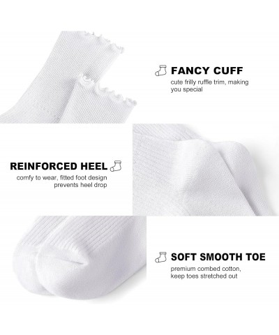 Ruffle Crew Socks Cute Ankle Socks for Women Girls Cotton Knit Lettuce Frilly Socks Athletic Socks 1 Pair Coffee $6.35 Active...