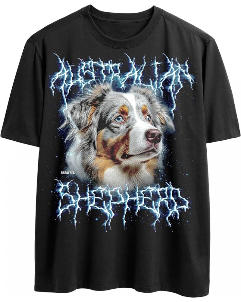 Heavy Metal Tshirt for Dog Lovers Dog Owners Funny Dog Dad and Dog Mom Graphic Tees Men and Women Australian Shepherd $10.55 ...