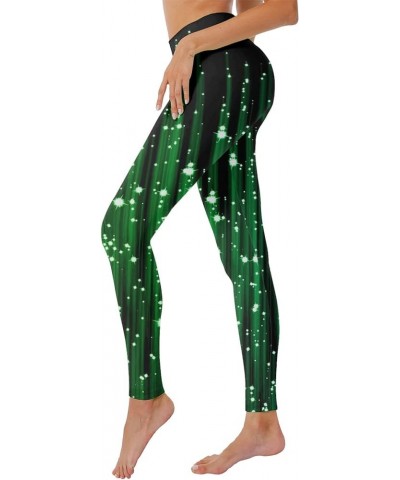 Green Womens Leggings for Saint Patrick's Day Festival and Parties Workout Pants Irish Clover Printed Pant Yoga Tights B-bron...