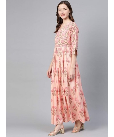 Women's Light Pink Printed Rayon Dress Light Pink $15.05 Dresses