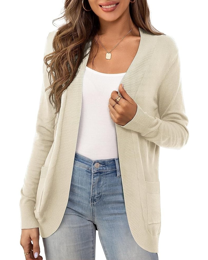 Women's Cardigan Open Front Long Sleeve Curved Hem Cardigan Sweaters for Women with Pocket S-XL 3-camel $14.10 Sweaters