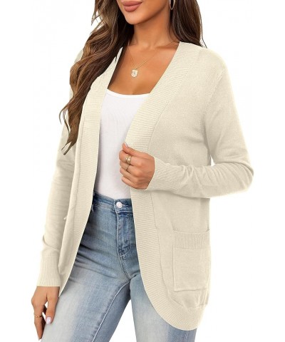 Women's Cardigan Open Front Long Sleeve Curved Hem Cardigan Sweaters for Women with Pocket S-XL 3-camel $14.10 Sweaters