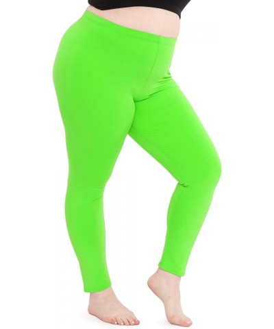 Oh So Soft Women's Plus Size Knee Length and Full Length Leggings | X-Large - 7X Full Length Neon Lime $12.00 Others