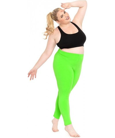 Oh So Soft Women's Plus Size Knee Length and Full Length Leggings | X-Large - 7X Full Length Neon Lime $12.00 Others