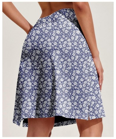 Women's 20" Knee Length Skorts Skirts Athletic Tennis Skorts Long Golf Skirt with Pockets Modest Skirts Navy White Floral $15...